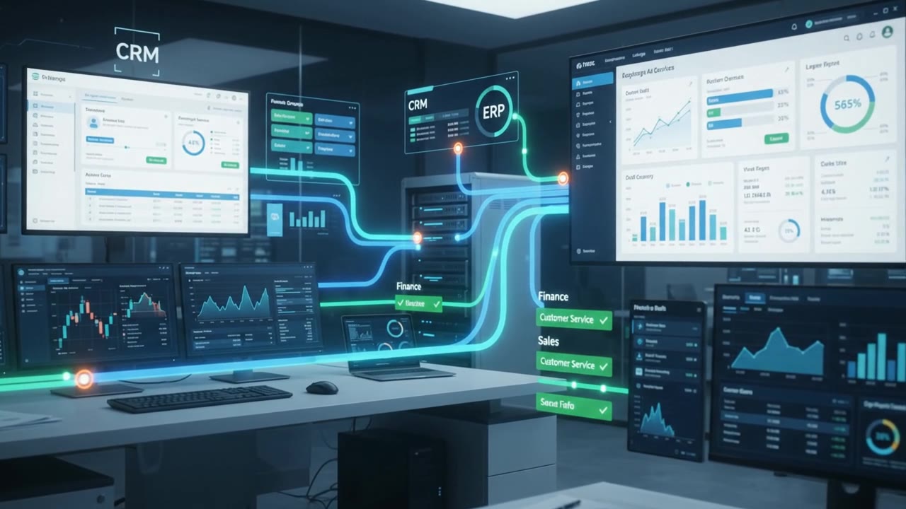 Fluxos de dados conectando os sistemas